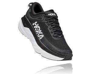 Hoka One One Bondi 7 Mens Orthopedic Shoes Black/White | AU-6538419